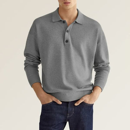 Men's Fashion Long-Sleeve Polo Shirt