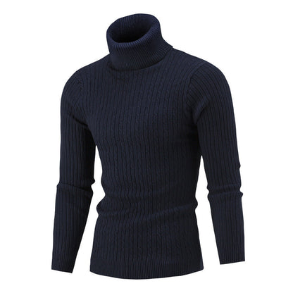 Men's Turtleneck Sweater Cable Knit Elegant Look