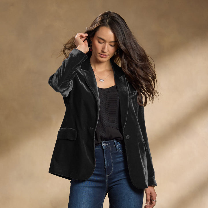 Autumn Velvet Embroidered Women&