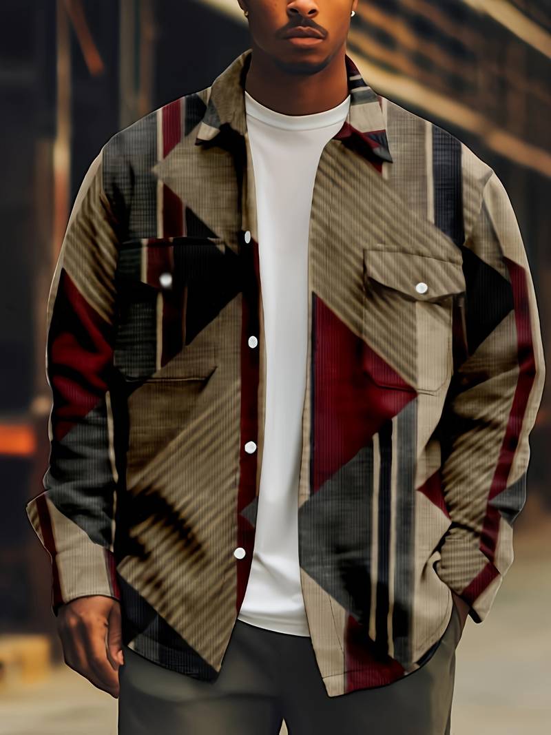 Herrenjacke Geometrisch Modern Schwarz - IdealeKleiden