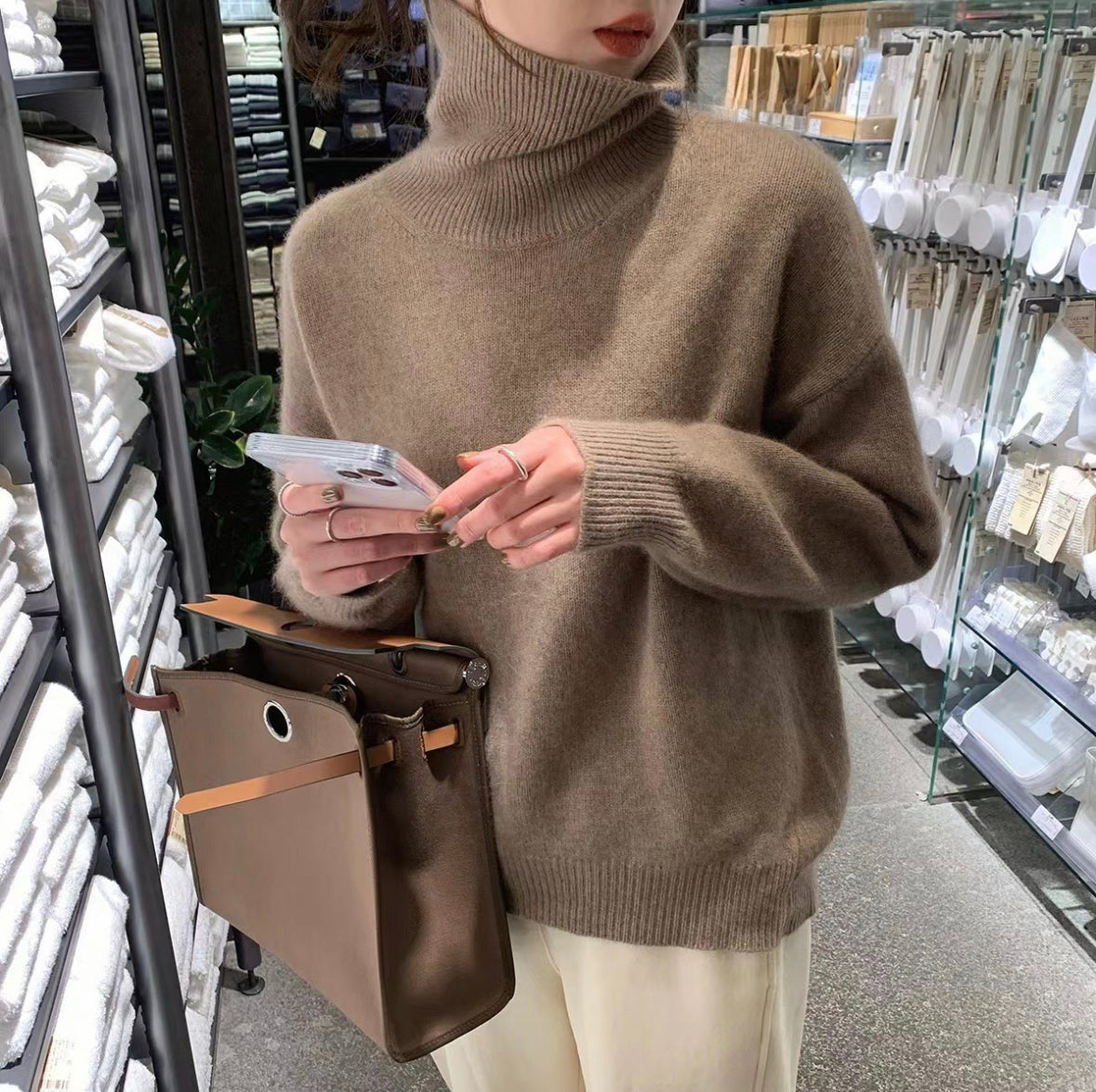 Cashmere Turtleneck Sweater Warm For Cold Days
