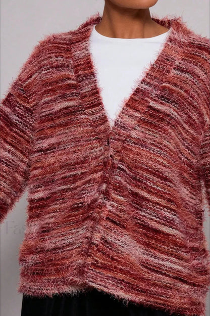 Stylish Cardigan Vintage Stripe Look