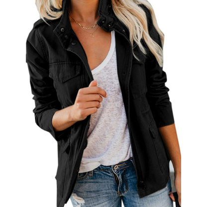 Practical outdoor jacket with multi-purpose pocket