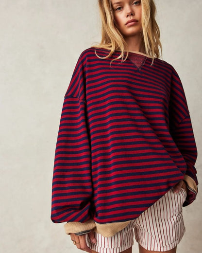 Oversized Striped Sweater Comfortable