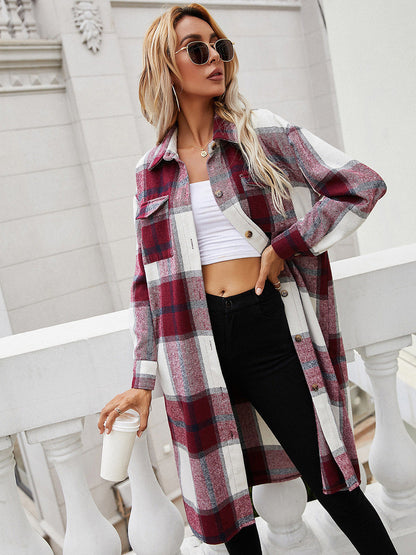 Checked Shirt Jacket Oversized Flannel