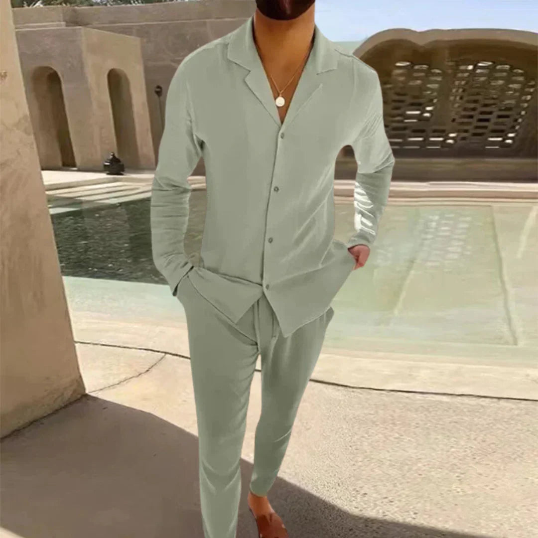 Elegant Linen Shirt Men Classic Style