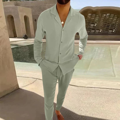 Elegant Linen Shirt Men Classic Style