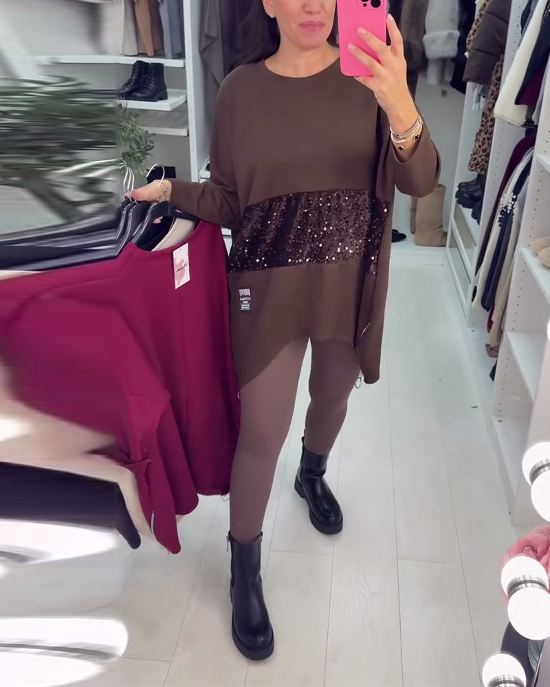 Large Sweatshirt Sequins Glitter