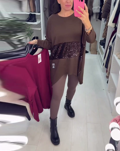 Large Sweatshirt Sequins Glitter