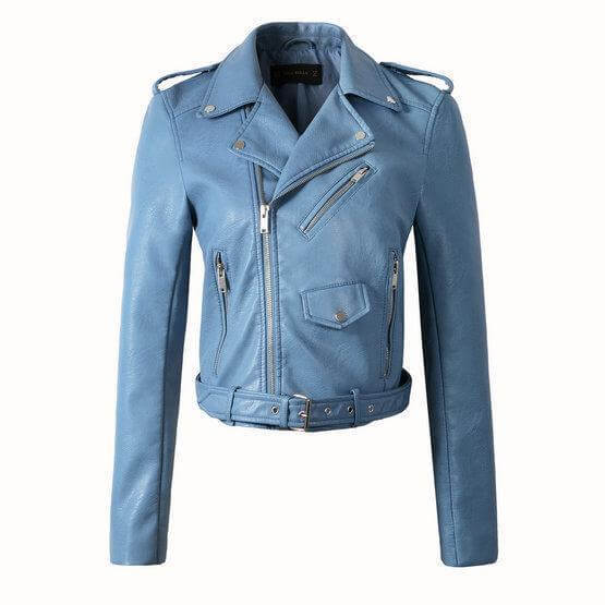 Women's Leather Jacket Soft Biker Style