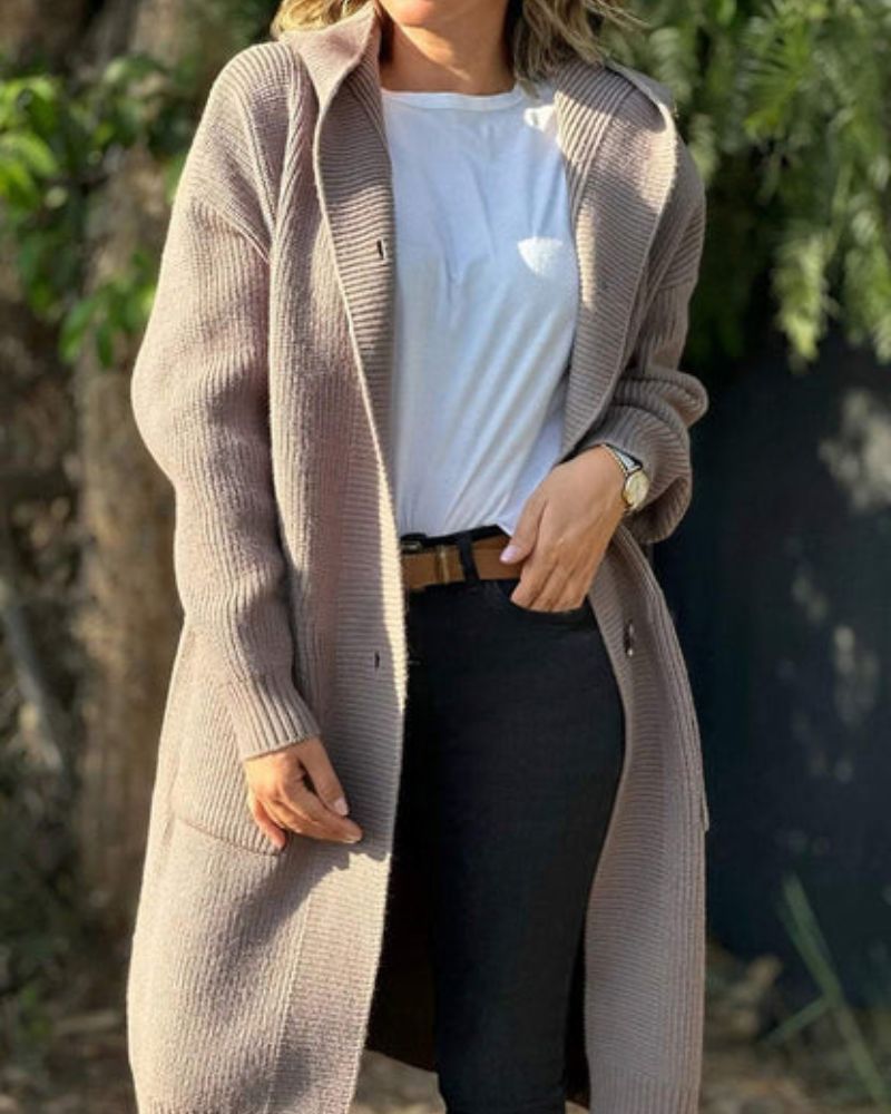 Women's Long Hooded Cardigan
