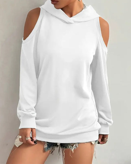 Kapuzenpullover Damen Überdie Schulter Stil - IdealeKleiden