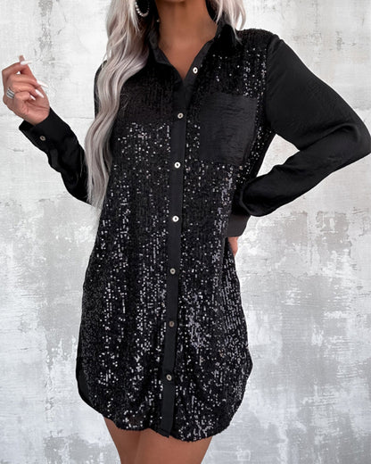 Elegant Dress Lapel Button Glitter