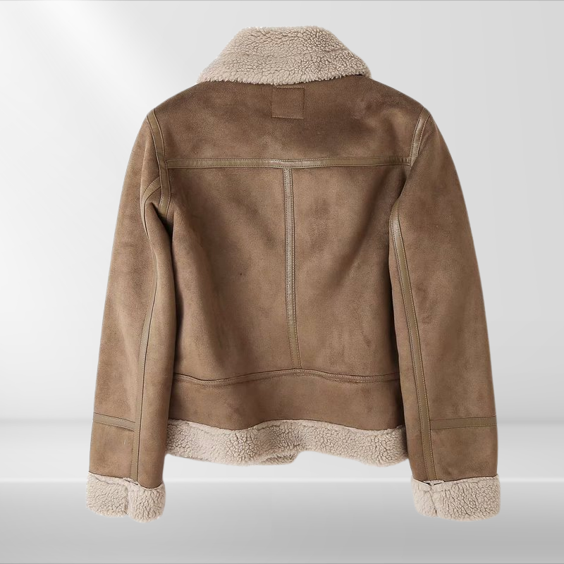 Damen Fleece Jacke Warm Sherpa Bomber - IdealeKleiden