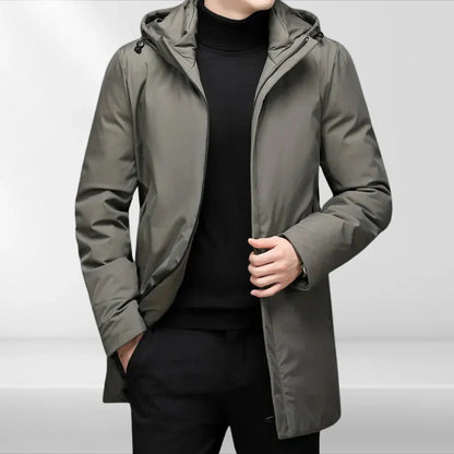 Elegant Men's Black Hooded Jacket Phillippe Style