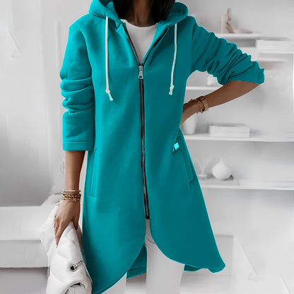 Women's Long Hooded Jacket Comfortable & Stylish