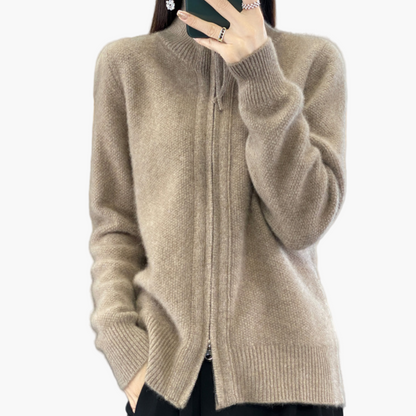 Moderne Strickjacke Reißverschluss Elegant