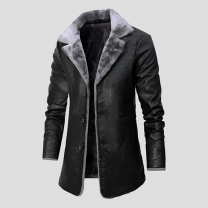Herren Lederjacke Gefüttert Warm