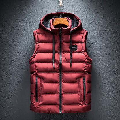 Men's Fleece Vest Hooded Warm