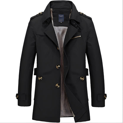 Stylish Men's Trench Coat Windbreaker