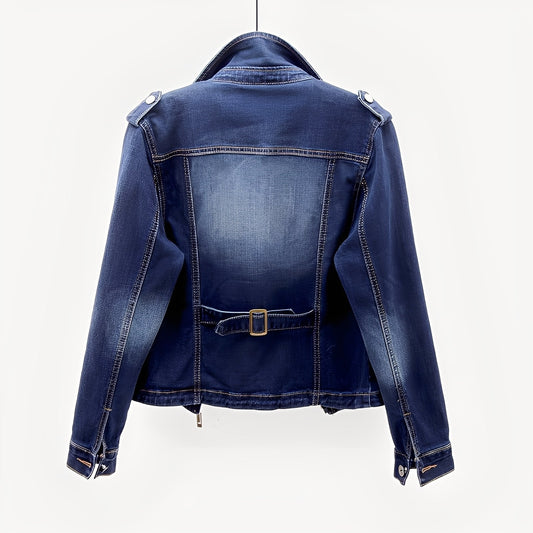 Elegante Damen Jeansjacke Klassisches Design - IdealeKleiden