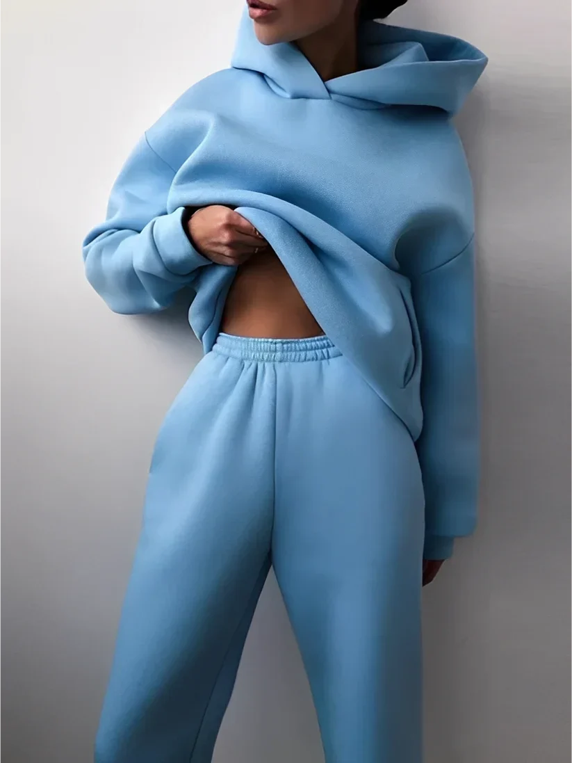 Women's Soft Pastel Hooded Tracksuit