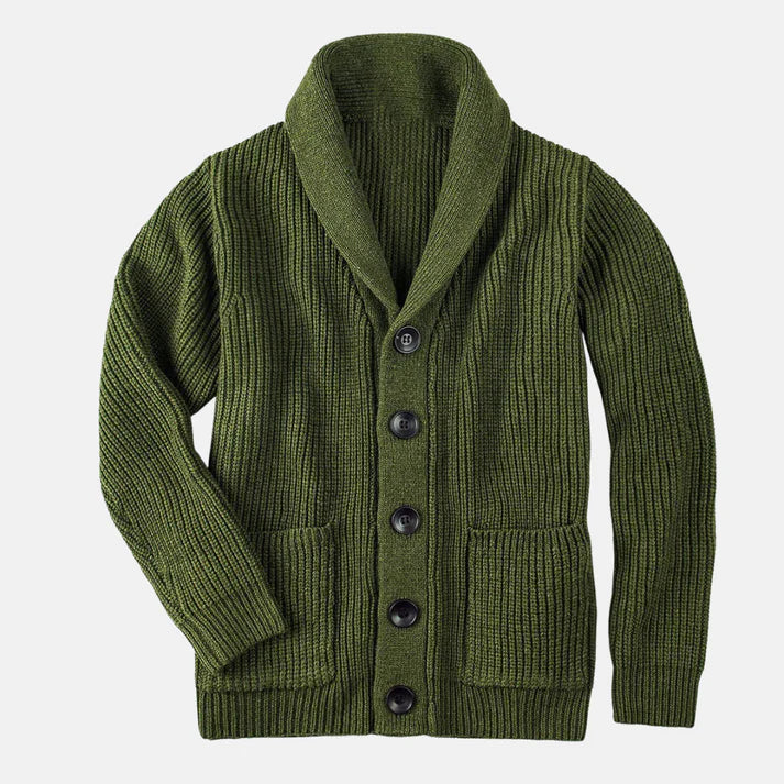 Morten – Wool Coat Scarf Collar Elegant Button Closure