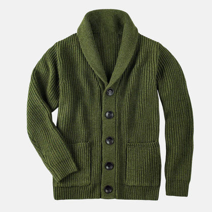 Morten – Wool Coat Scarf Collar Elegant Button Closure