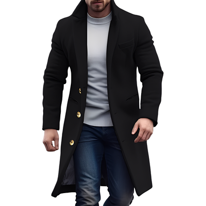 Stylish men's wool trench coat