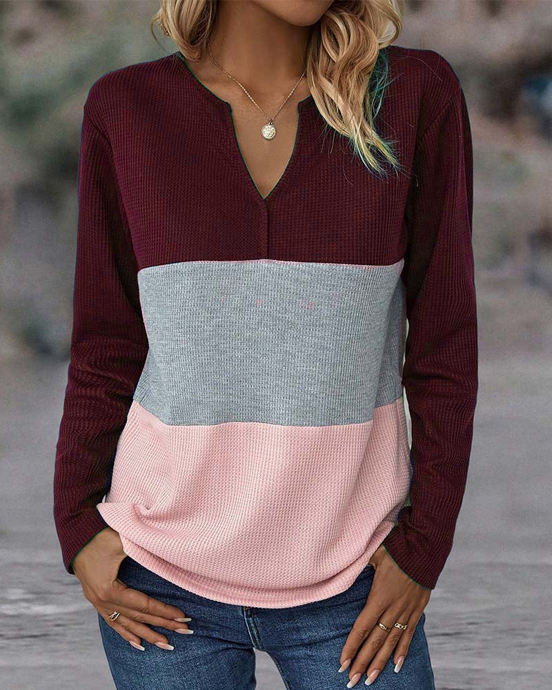 Women's Colorblock V-Neck Dress