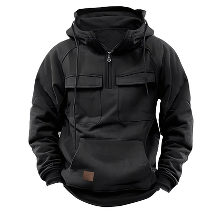 Practical Men's Hoodie Multi-Pocket Design