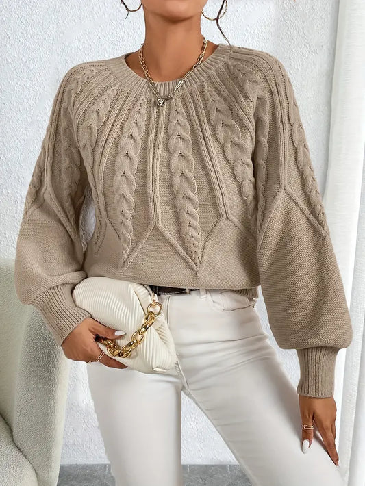 Zopf-Pullover Damen Elegantes Design - IdealeKleiden