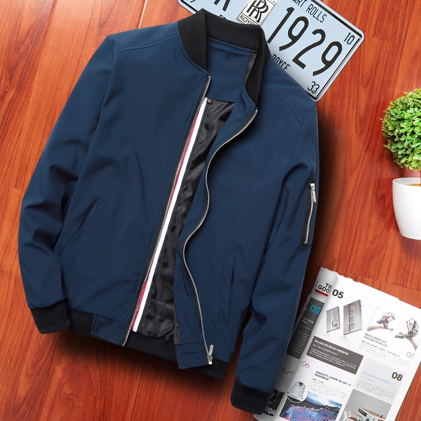 Stylish Men's Bomber Jacket Modern Design