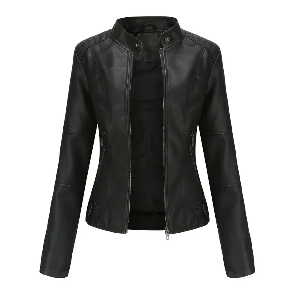 Women's Slim Fit Elegant Leather Jacket