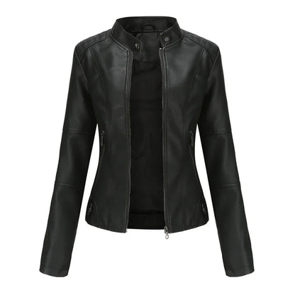 Women's Slim Fit Elegant Leather Jacket