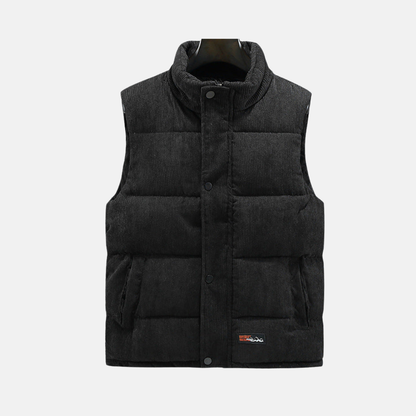 Men's Corduroy Vest Relaxed Fit High Collar
