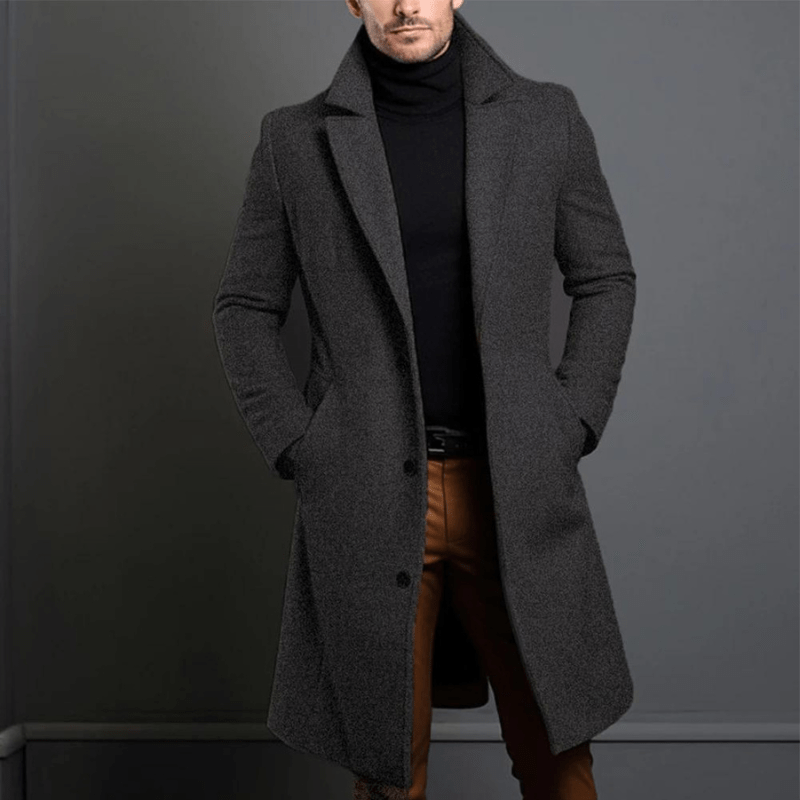 Men's Winter Coat Long Warm Elegant