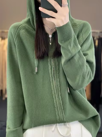 Snug Knit Cardigan with Hood