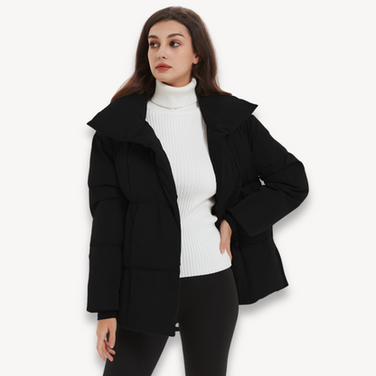 Stylish Women's Winter Jacket Belt Waistcoat