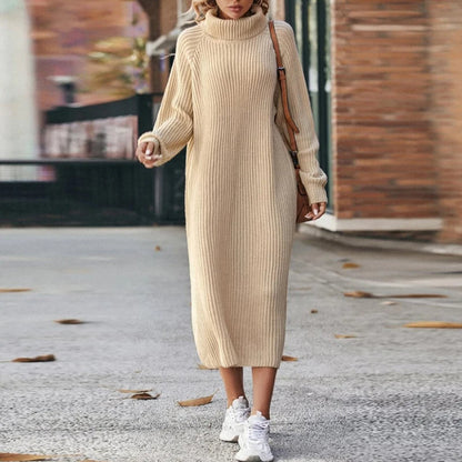 Women's Maxi Dress Sweater Comfortable With Collar