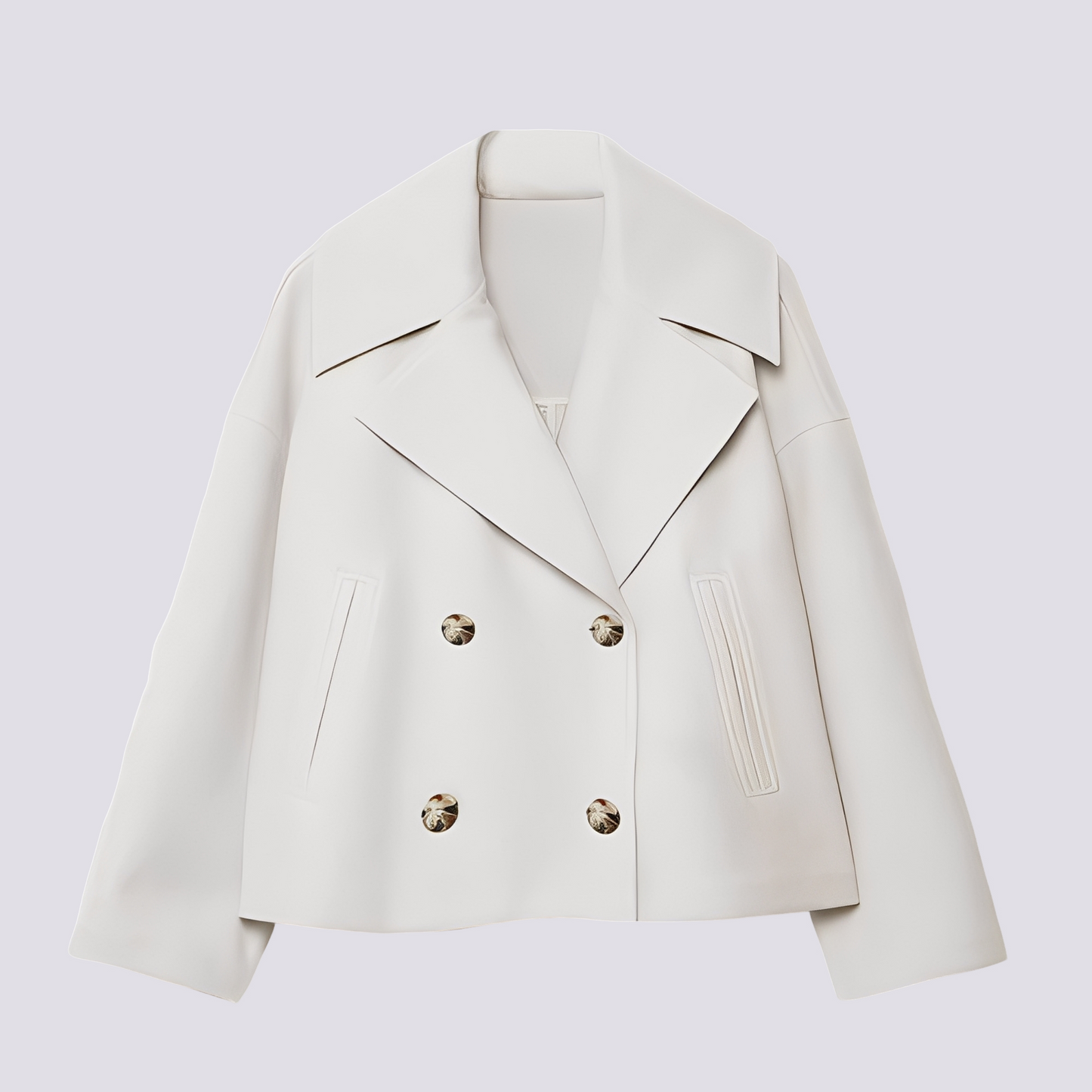 Stylish Women's Short Wool Jacket Lapel