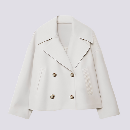 Stylish Women's Short Wool Jacket Lapel