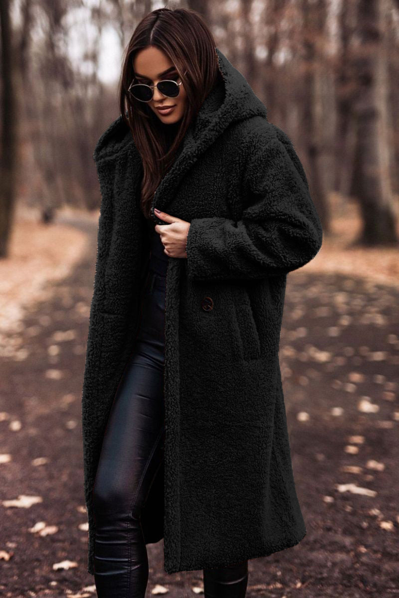 Elegant Women's Long Plush Coat