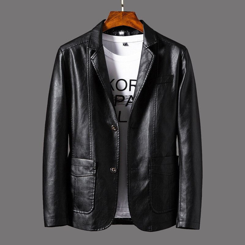 Elegant Men's Modern Black Leather Jacket