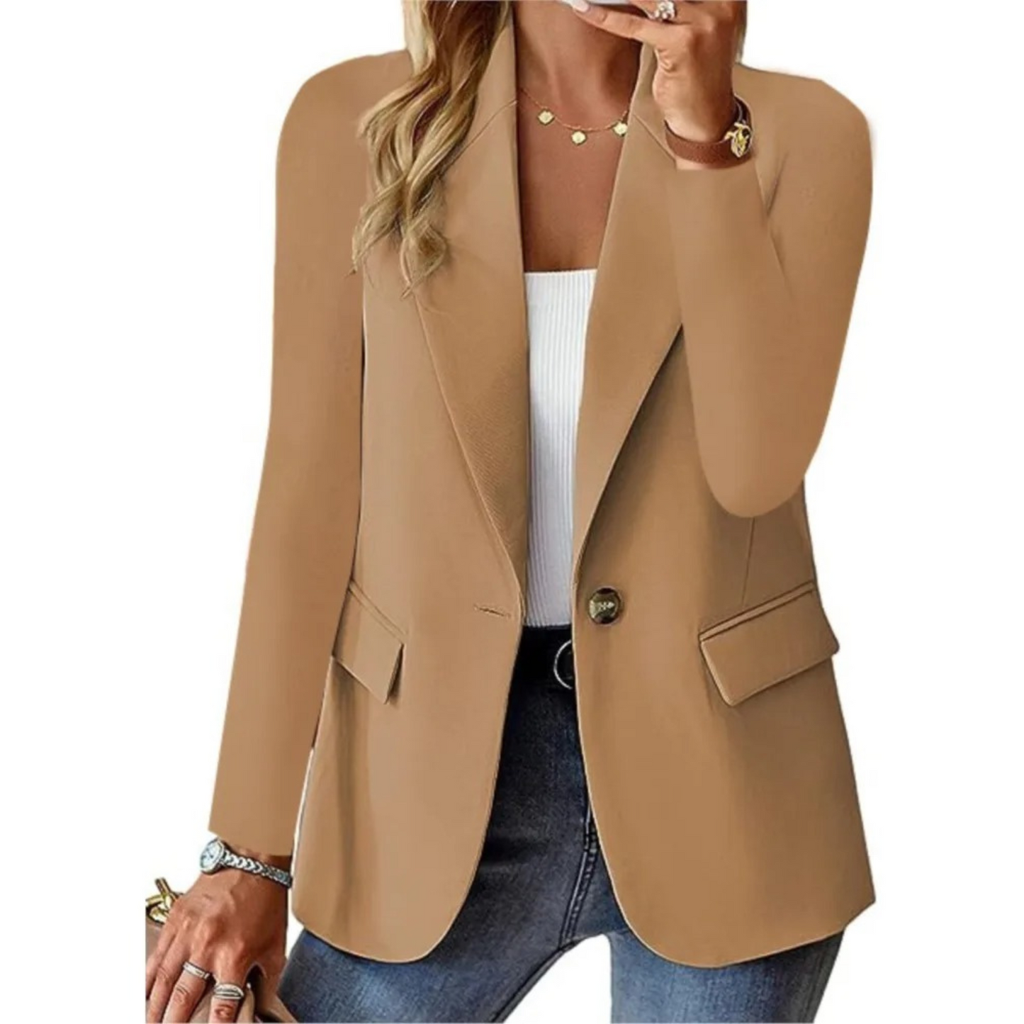 Women's Blazers Long Sleeve Elegant Buckle Autumn