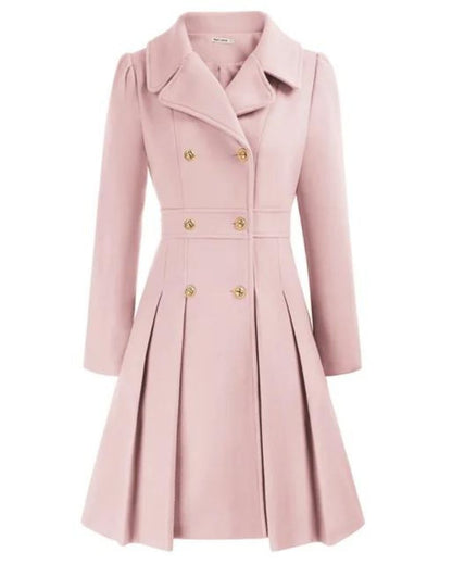 Elegant Women's Coat Wool Pleated Skirt