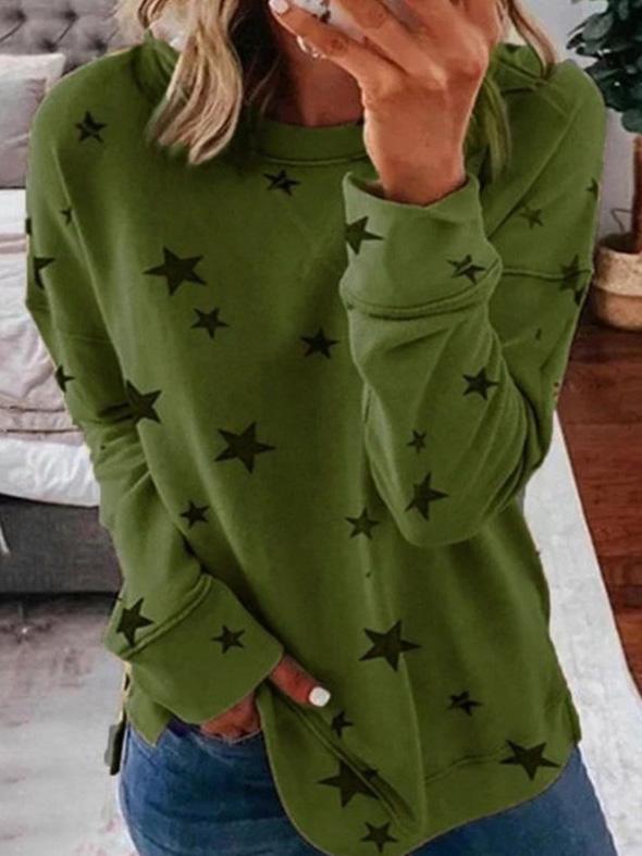 Warmes Winterkleid | Stern-Motiv Rundhals Pullover Damen - IdealeKleiden