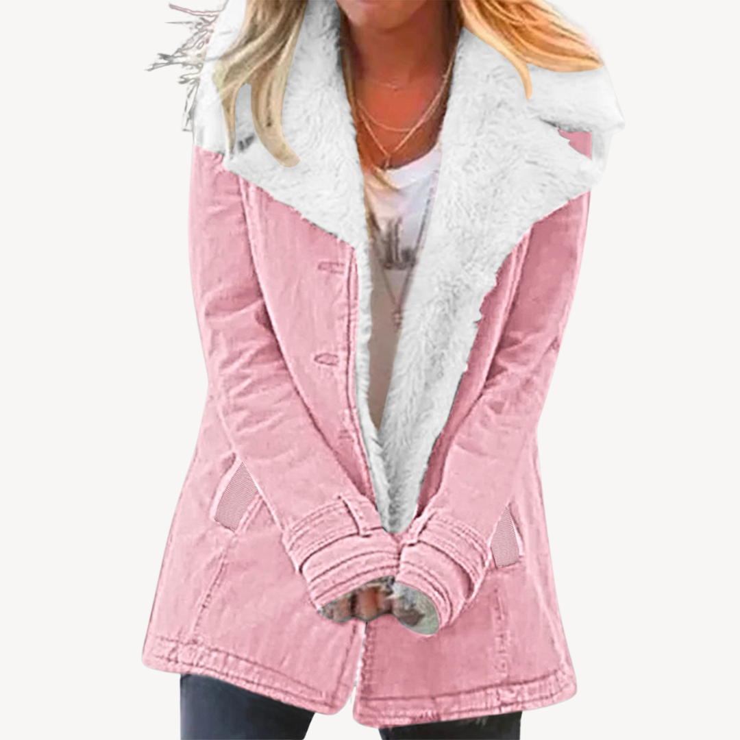 Women's Warm Sherpa Fleece Denim Jacket