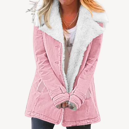 Women's Warm Sherpa Fleece Denim Jacket