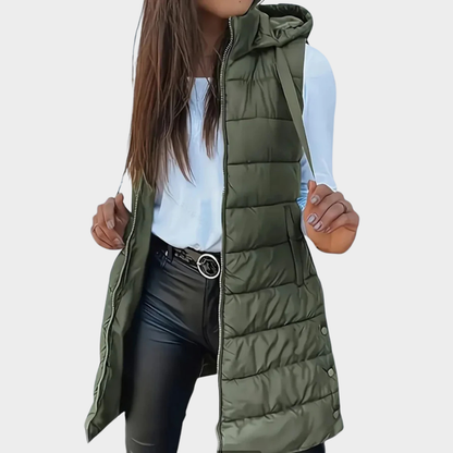 Warm Winter Vest With Hood